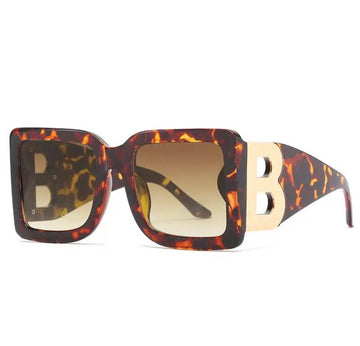 BIG B Style Y2K Luxury Oversized Sunglasses Leopard Brown
