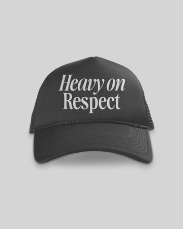 Heavy On Respect Charcoal Trucker Hat