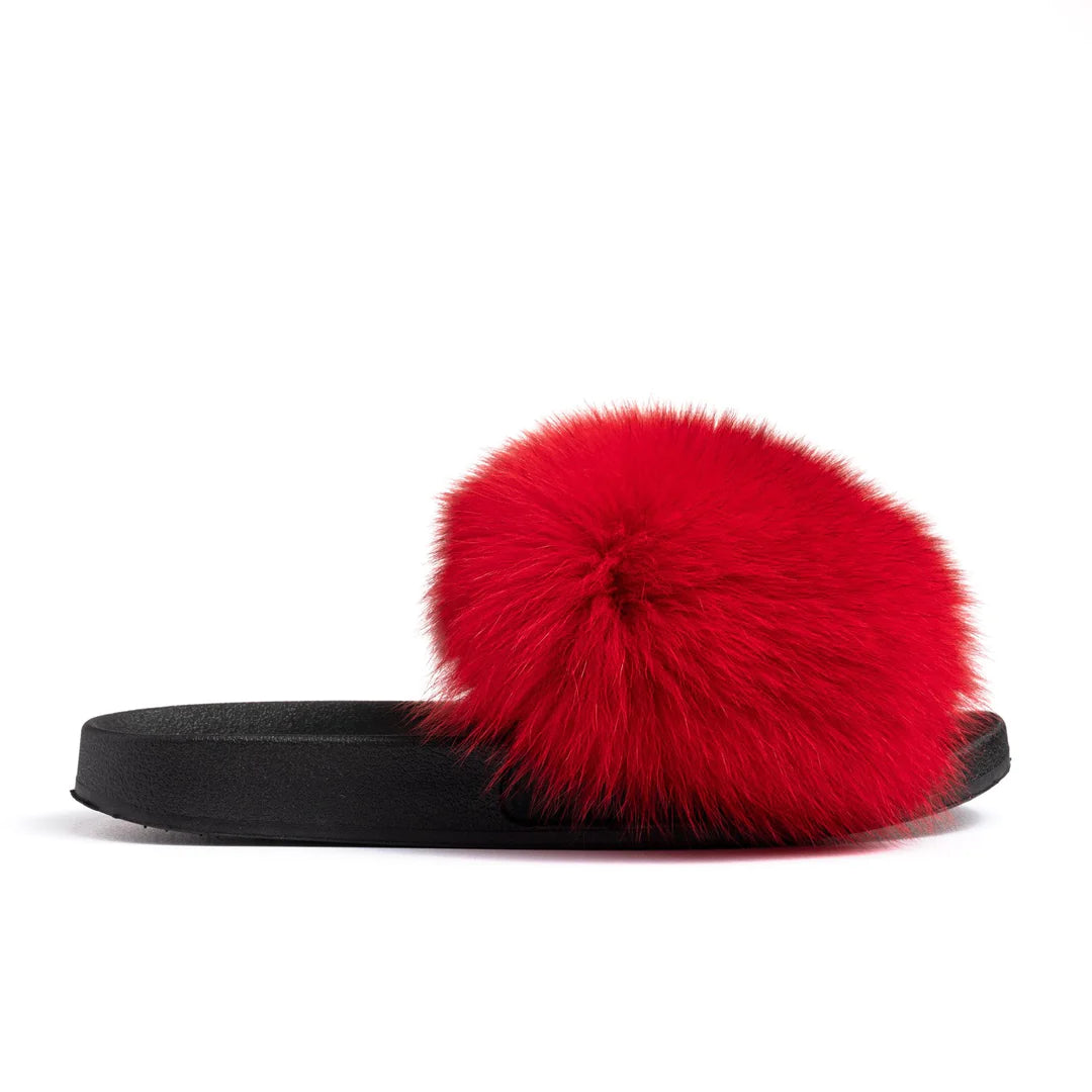 Red Fox Fur Slides - Bossy Collections